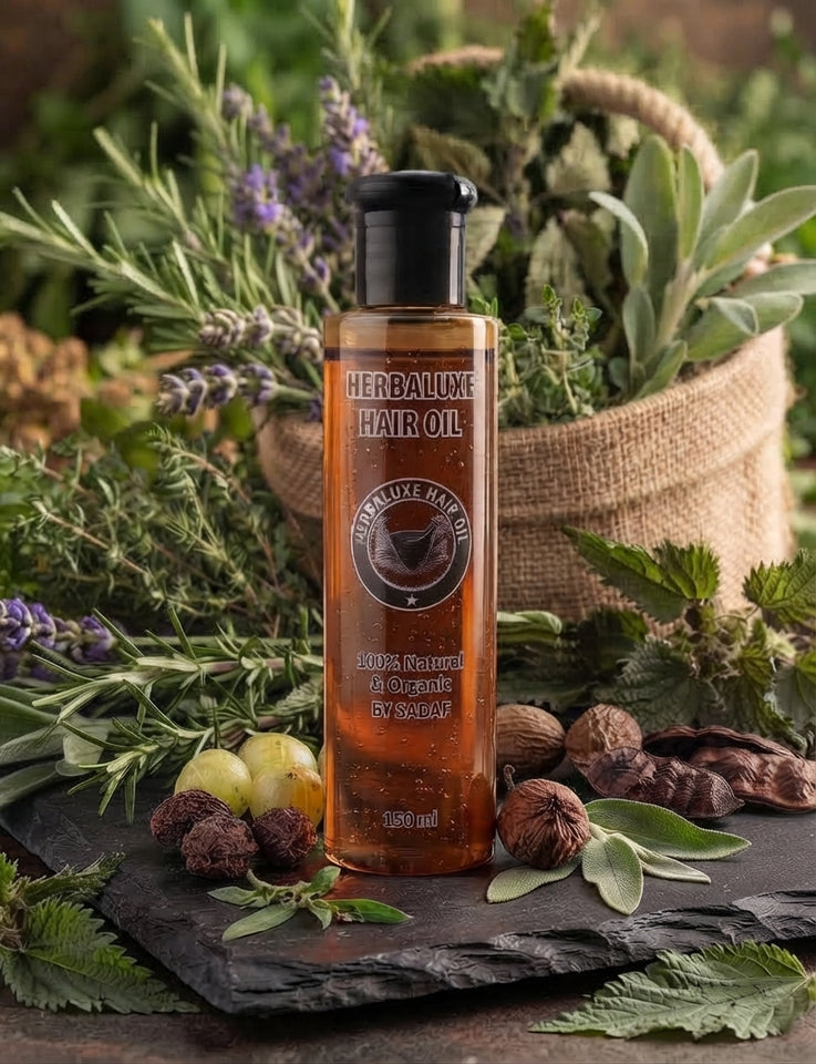 Herbaluxe Hair Oil | 100% Natural & Organic Herbal Hair Care Treatment