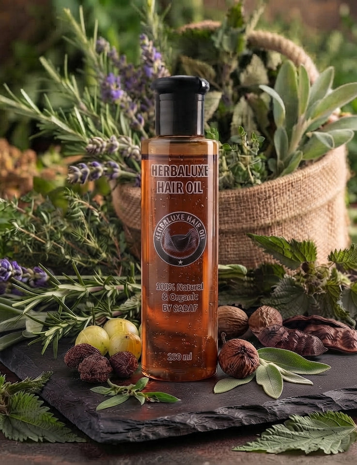 Herbaluxe Hair Oil | 100% Natural & Organic Herbal Hair Care Treatment